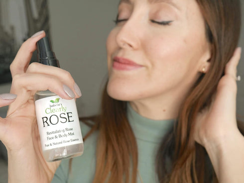 Isabella's Clearly Rose 100% Pure Rose Petal Water Spray - Hydration Mist for Body and Hair, Alcohol-Free, Glass