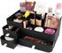 Large Makeup Organizer for Vanity - Countertop Storage with Drawers for Skincare, Brushes, and Cosmetics (Black)