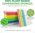 Biodegradable Cellulose Compressed Sponges - 32 Pack Heavy Duty Kitchen Cleaning Sponges