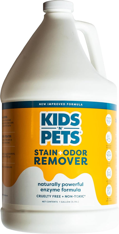 KIDS 'N' PETS Instant All-Purpose Stain & Odor Remover – 128 fl oz - Permanently Eliminates Tough Stains & Odors -
