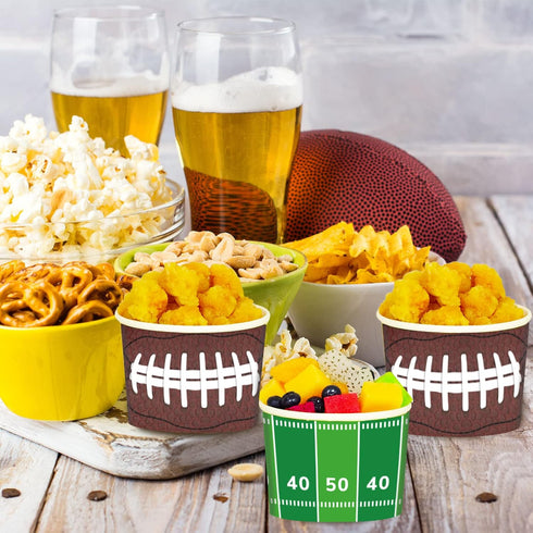 gisgfim Football Party 50Pcs Disposable 9 oz Paper Bowls, Durable Snack Cups for Sports Events, Game Day, Birthday Party Decorations by gisgfim