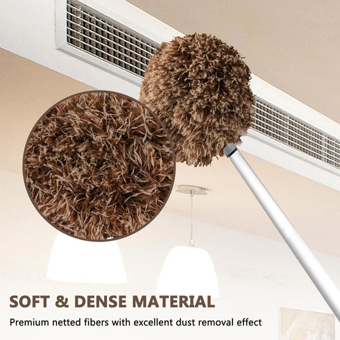 Ceiling Fan Cleaner Duster, Reusable Microfiber Blade Cleaner with Extension Pole for Cleaning Walls Furniture