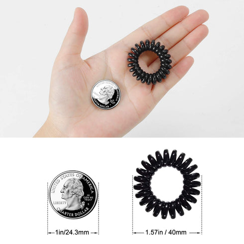 TailaiMei 30 Pcs Spiral Hair Ties, No Crease Coil Phone Cord Hair Ties for Thick Hair, Women Ponytail Holder