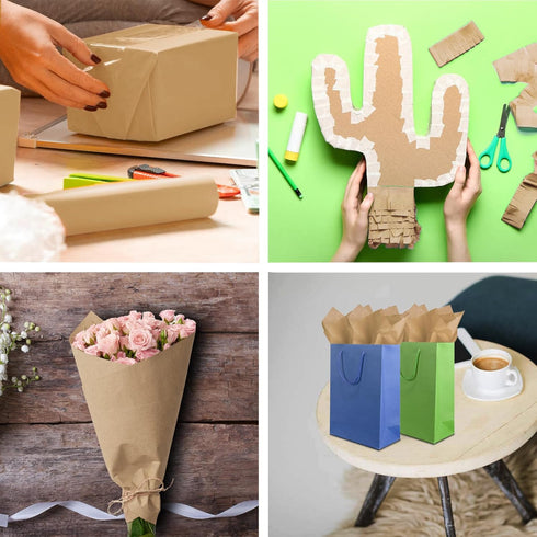 Jkopsnr 100 Sheets Kraft Tissue Paper 20x14 Inches for Gift Bags, Bulk Kraft Wrapping Tissue Paper for DIY Crafts