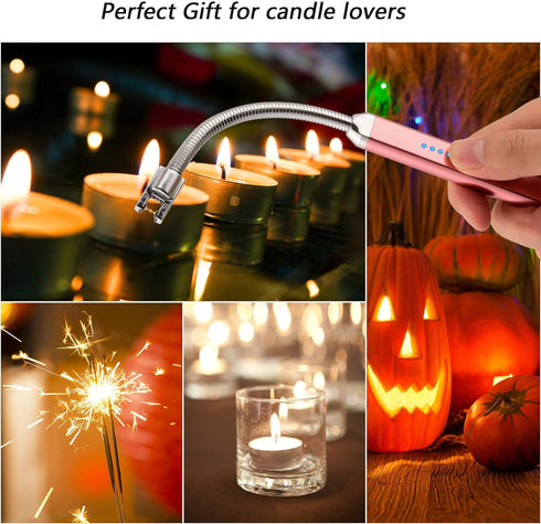 MEIRUBY Electric Candle Lighter, Valentine's Day Gifts for Women Mom Men Wife, USB Arc Rechargeable Windproof Long