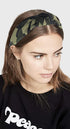 Knotted Headband for Women, Green Camo Chic Top Knot Designer Fashion Headband