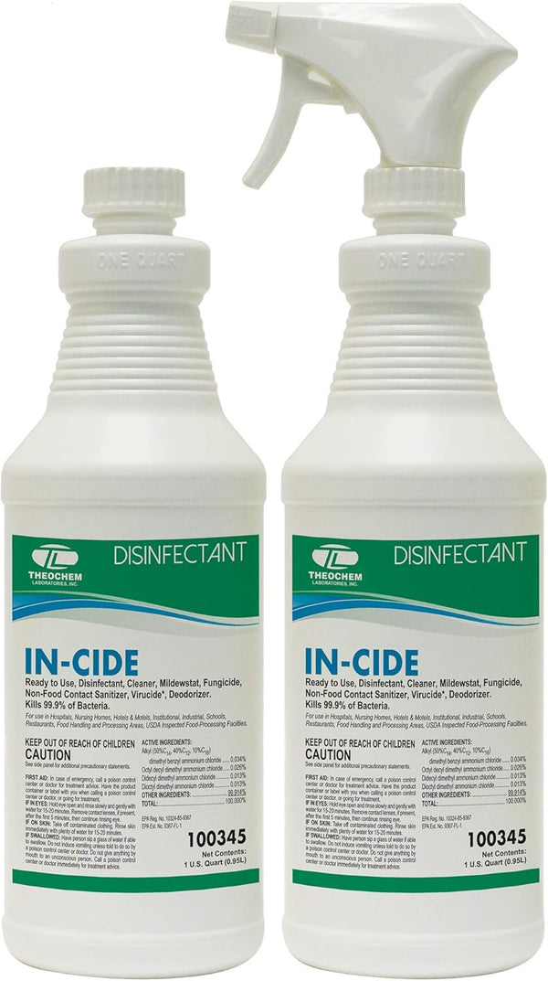 Laboratories in-Cide Multi Surface Fresh Disinfectant Cleaner, 2 Pack, 1 Quart Each