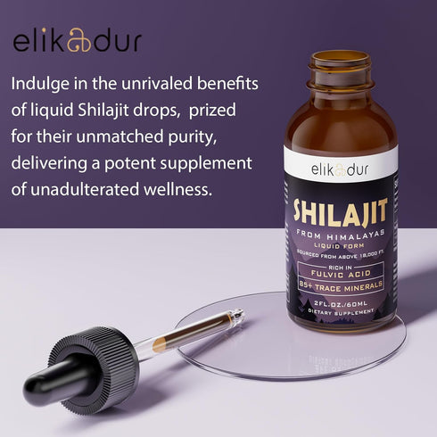 Shilajit Resin Organic Liquid Supplement, Himalayan Organic, Contains 85 Trace Minerals, 60 ml