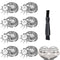 Shaver Replacement Blades for Skull Shaver Pitbull Gold Pro, Men's Electric Shaver Replacement Heads, 8 Count