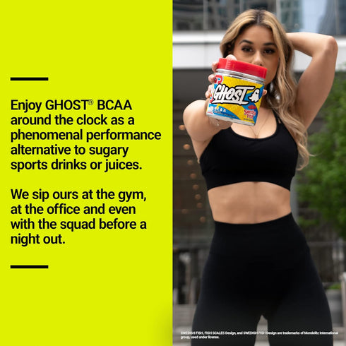 GHOST BCAA Powder Amino Acids Supplement, Lemon Crush - Sugar-Free, 30 Servings, 7G BCAA