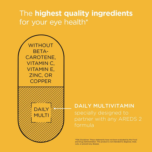 Viteyes Classic AREDS 2 Companion Multivitamin Supplement, 90 Caplets - Beta-Carotene Free for AREDS 2 Users