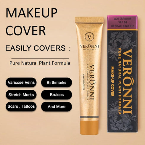 VERONNI Full Coverage Makeup Cover Concealer – Tattoo Cover Up Waterproof Foundation Amazing Scar Make Up Concealer SPF