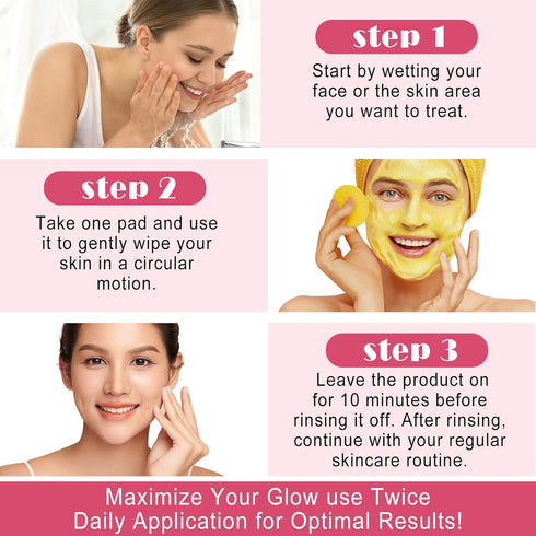 Kojic Acid and Turmeric Cleansing Pads, 80 Count for Face, Turmeric Cleansing Pads