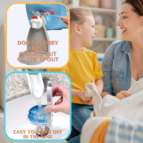 Detergent Cup Holder Set of 2, Besuerte Tidy Cup Laundry Drip Catcher, Durable, No-Fall, No Drips or Spills (Grey)