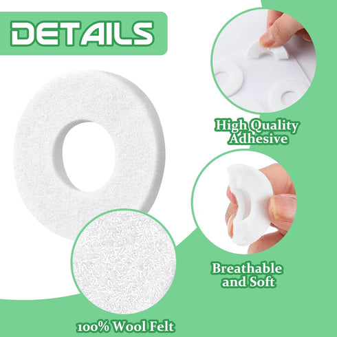 Nuanchu 36 Pcs Callus Cushions Pads for Bottom of Foot, Soft Adhesive Felt Corn Pads for Pain Relief