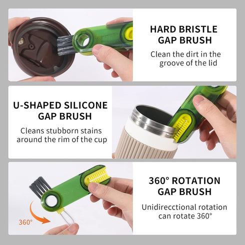 3 in 1 Cup Lid Gap Cleaning Brush Set, Multifunctional Insulation Bottle Cleaning Tools, 3Pcs Blue