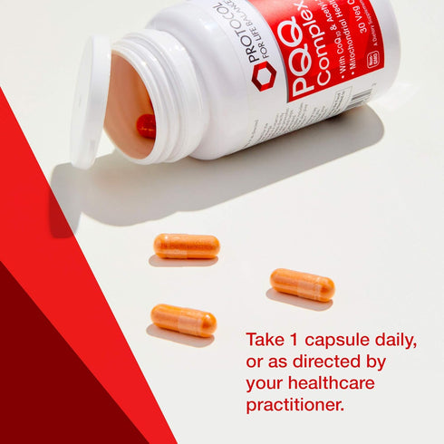 Protocol PQQ Complex - Mitochondrial Health with CoQ10 & L Carnitine - Energy Supplements - 30 Veg Caps