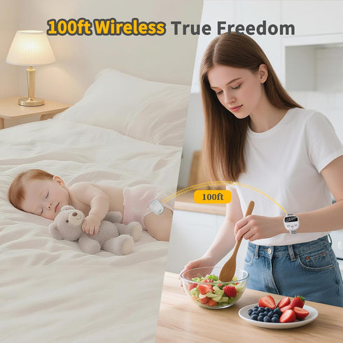 Lultrloyra Wireless Bedwetting Alarm for Children and Adults, Rechargeable Bed Wetting Alarm for Kids, Night Potty