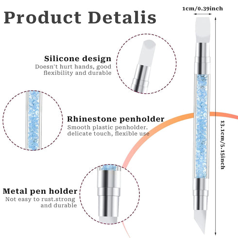 5 Pcs Nail Art Sculpture Pen, Dual Tipped Silicone Nail Tools for Nail Art Design and Drawing