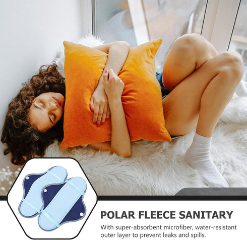 HAKIDZEL 8pcs Set Reusable Washable Menstrual Pads Flannel Nursing Sanitary Towels High Absorbency Day and Night
