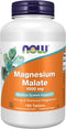 NOW Supplements, Magnesium Malate 1000 mg, Energy Production & Nervous System Support, 180 Tablets