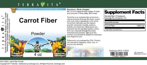Terravita (4 oz, 519523) Carrot Fiber Powder ZIN: