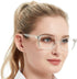 OCCI CHIARI Fashion Cateye Women Glasses, Nerd Reader No Magnification Clear Glasses (Transparent)