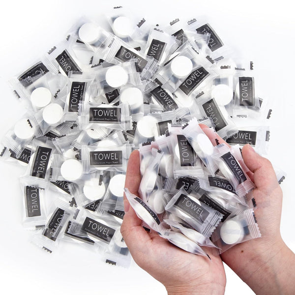 LOVEINUSA Compressed Towels Bulk, 360PCS Mini Coin Tissues, Portable Disposable Travel Towels for Camping and Hiking