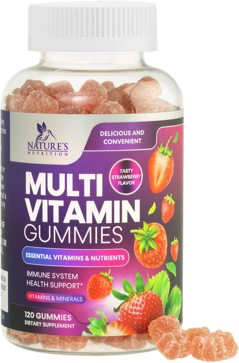 Multivitamin Gummies for Adults, Daily Gummy Vitamin for Women & Men, Extra Strength Immune Health Support - 120 Gummies