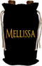 3dRose Mellissa Popular Baby Girl Name In The Usa. Yellow On Black