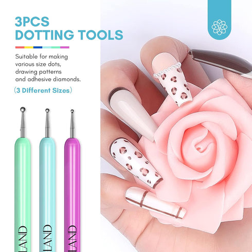 SAVILAND 6PCS Nail Art Brushes Set, Multifunctional Brushes for Nail Design, Gel Nail Brush, and Dotting Tools