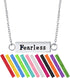 Set 24" 12 Wild Essentials Fearless Essential Oil Diffuser Bar Necklace Gift Aromatherapy Pendant, Stainless Steel
