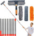 Tonmp 20 ft+ Reach Squeegee Window Cleaner Duster 2 in 1 Rotatable Window