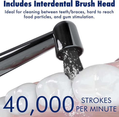 Solo Electric Toothbrush - 3 Brushing Modes, 2 Tooth Brush Heads, Rechargeable with Intelligent Auto-Timer