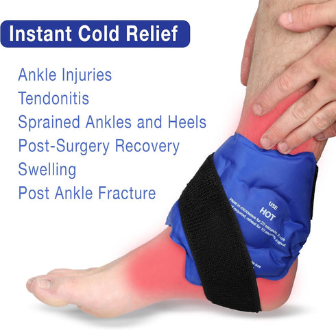 Fittest Pro Ankle Ice Pack Wrap - Reusable Ankle Cold Pack Wrap for Swelling, Hot Cold Therapy for Sprained Ankles