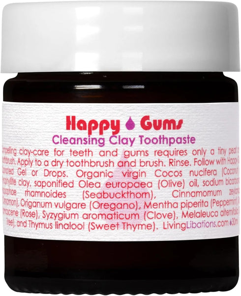 Living Libations - Organic Happy Gums Cleansing Clay Toothpaste | Natural, Wildcrafted, Vegan Clean Beauty (1 fl oz)