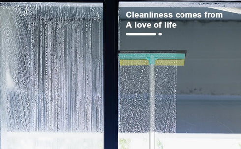 51" Squeegee for Window Cleaning - 2 in 1 Window Cleaning Squeegee Kit with Dual Side Rubber & Sponge