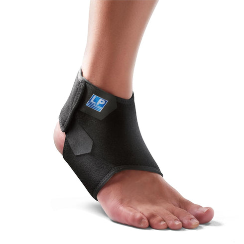 LP SUPPORT 768 Ankle Support - Adjustable Pain Relief Brace for Tendonitis, Sprains, Strains, Black (Small)