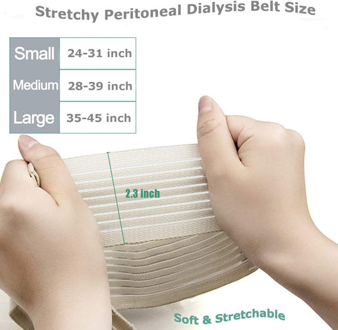 Stretchy Peritoneal Dialysis Belt & PEG Feeding Tube Holder Belt - Adjustable Stretch Abdominal Support for G-Tube,
