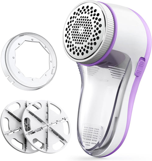 POPCHOSE Fabric Shaver - Electric Lint Remover for Clothes, Sweater Shaver with 6-Leaves Blades, Violet Purple