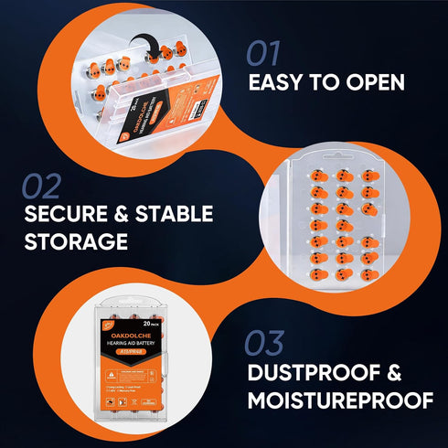 OAKDOLCHE 13,120 Count,Mercury Batteries,1.45 Hearing Aid Batteries Size Free Zinc-Air Volt Long Lasting & Easy to Open