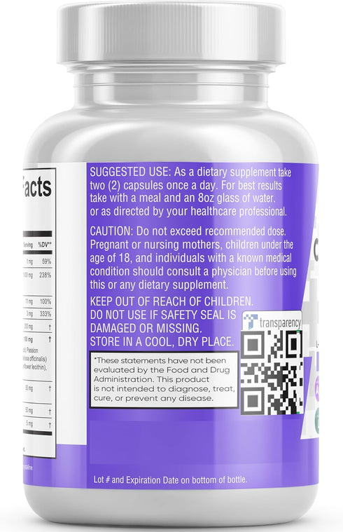 Magnesium Glycinate Complex 1000mg with 200mg L-Theanine, 60 Count - Supplement with Apigenin, GABA & Ashwagandha