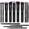 SHANY Makeup Brushes - Black Bombshell, 14-Piece Brush Set for Foundation, Powder, Concealers, Eye Shadows, Kabuki.