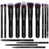 SHANY Makeup Brushes - Black Bombshell, 14-Piece Brush Set for Foundation, Powder, Concealers, Eye Shadows, Kabuki.