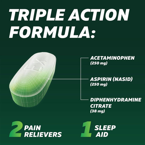 Excedrin PM Sleep Aid Caplets, Nighttime Headaches Relief, 100 Count