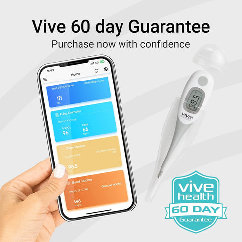 Smart Oral Thermometer - Medical Grade Body Temperature Reader for Adults & Babies, Digital Fever Monitor with App