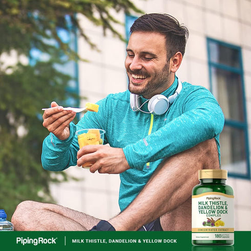 Piping Rock Milk Thistle, Dandelion & Yellow Dock | 180 Capsules | Concentrated Extract Complex, Non-GMO