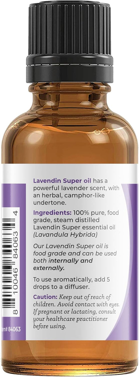 Viva Doria 100% Pure Lavandin Super Essential Oil, Undiluted, Food Grade, 30 mL (1 Fluid Ounce)
