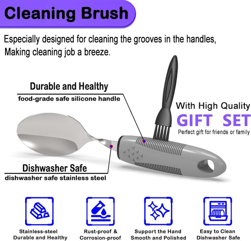 Weighted Silverware for Parkinson's Patients, Adaptive Eating Utensils for Hand Tremors, Built Up for Elderly