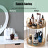 Rotating Makeup Organizer - 2 Tier Lazy Susan Trays for Skincare & Perfume, Amber Gold Bathroom Counter Vanity